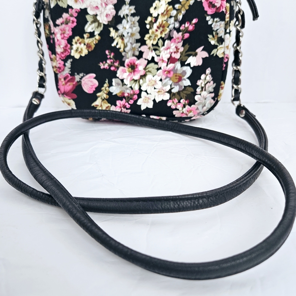 Vintage 90's Womens Candie's Black Floral Crossbody Bag Purse With Bow NWOT - Picture 8 of 13